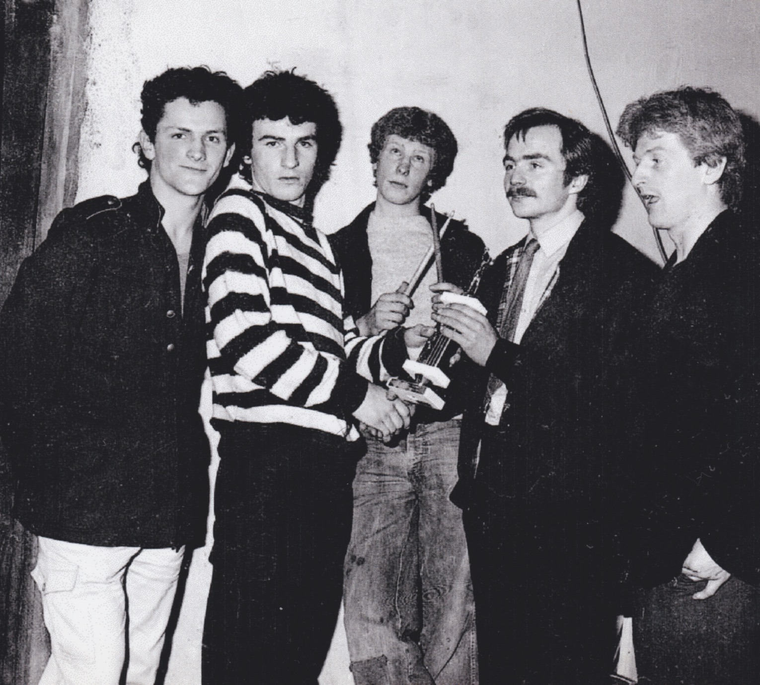 Tuam Herald Pop Poll Concert, Tuam CBS gym, 1981. L-R: Ja Keating, Paul Cunniffe