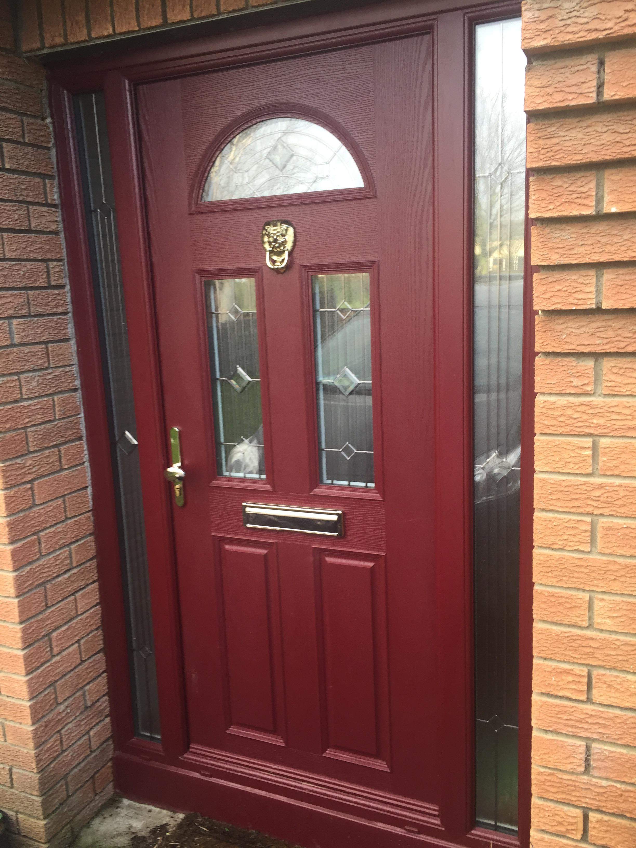 BURGUNDY APEER APC3 COMPOSITE DOOR FITTED  BY ASGARD WINDOWS IN DUBLIN 18.
