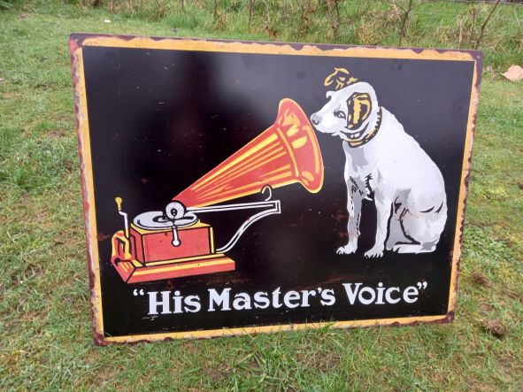 His Masters Voice Tin Sign