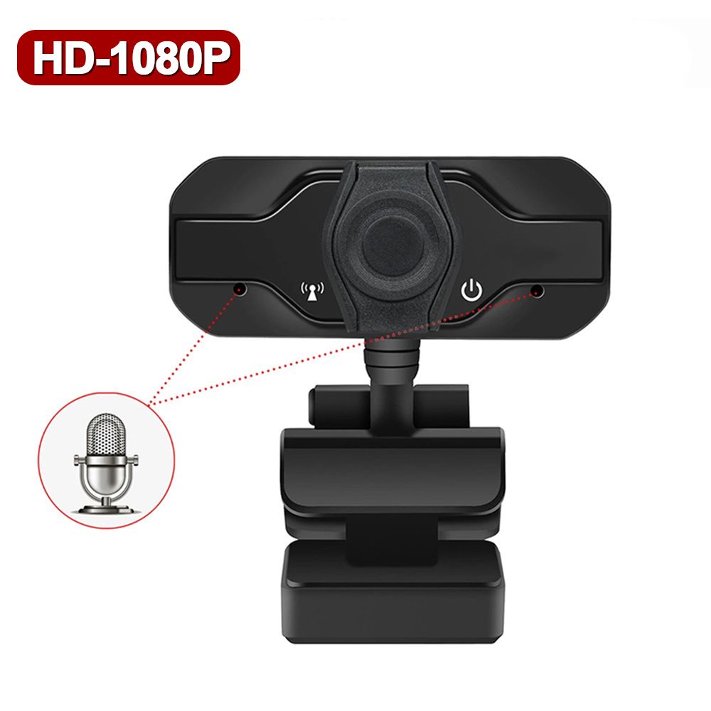Full HD Webcam, 1080 with Microphone & Privacy Cover