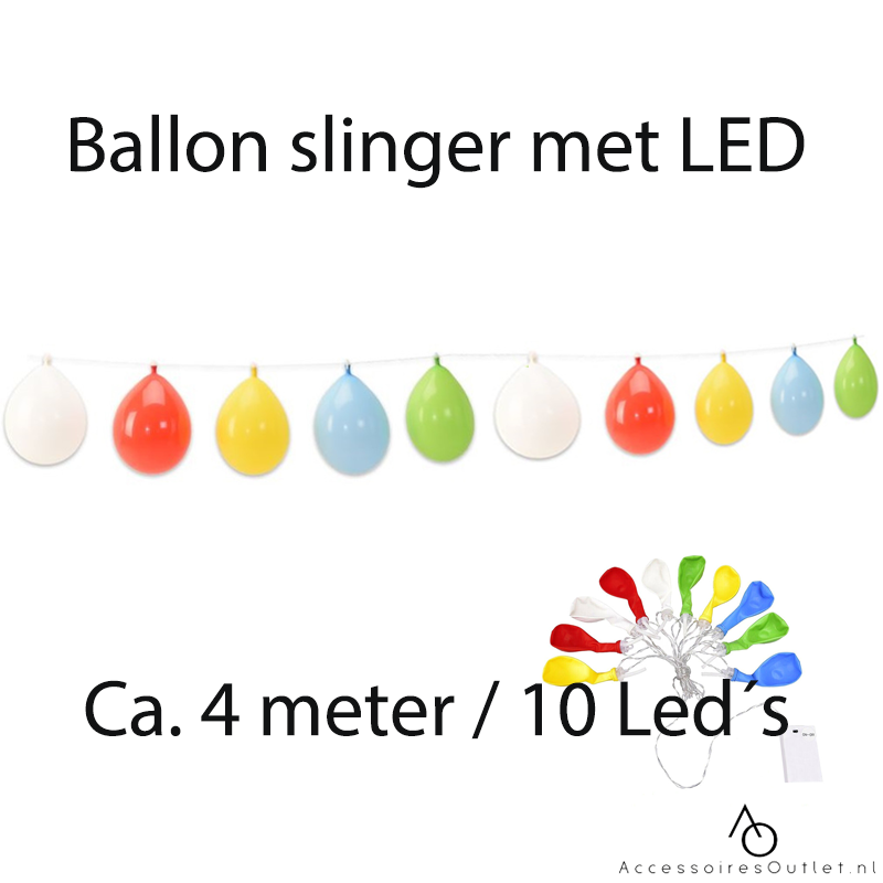 Ballonslinger LED - 4 meter - Gekleurd