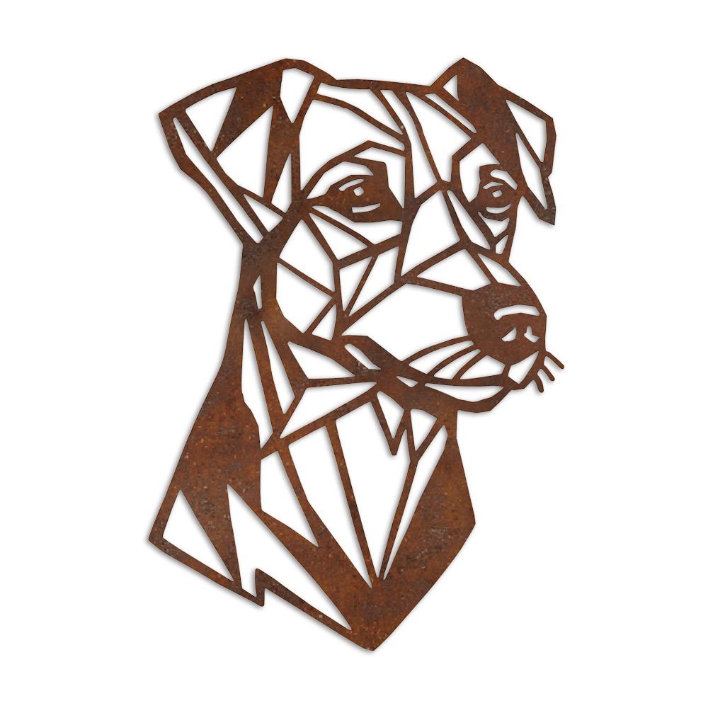 Metalen wanddecoratie - honden kop - Jack Russel versie 2
