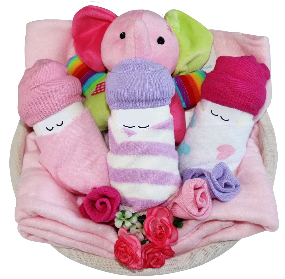 Cute Babies Gift Basket - Pink