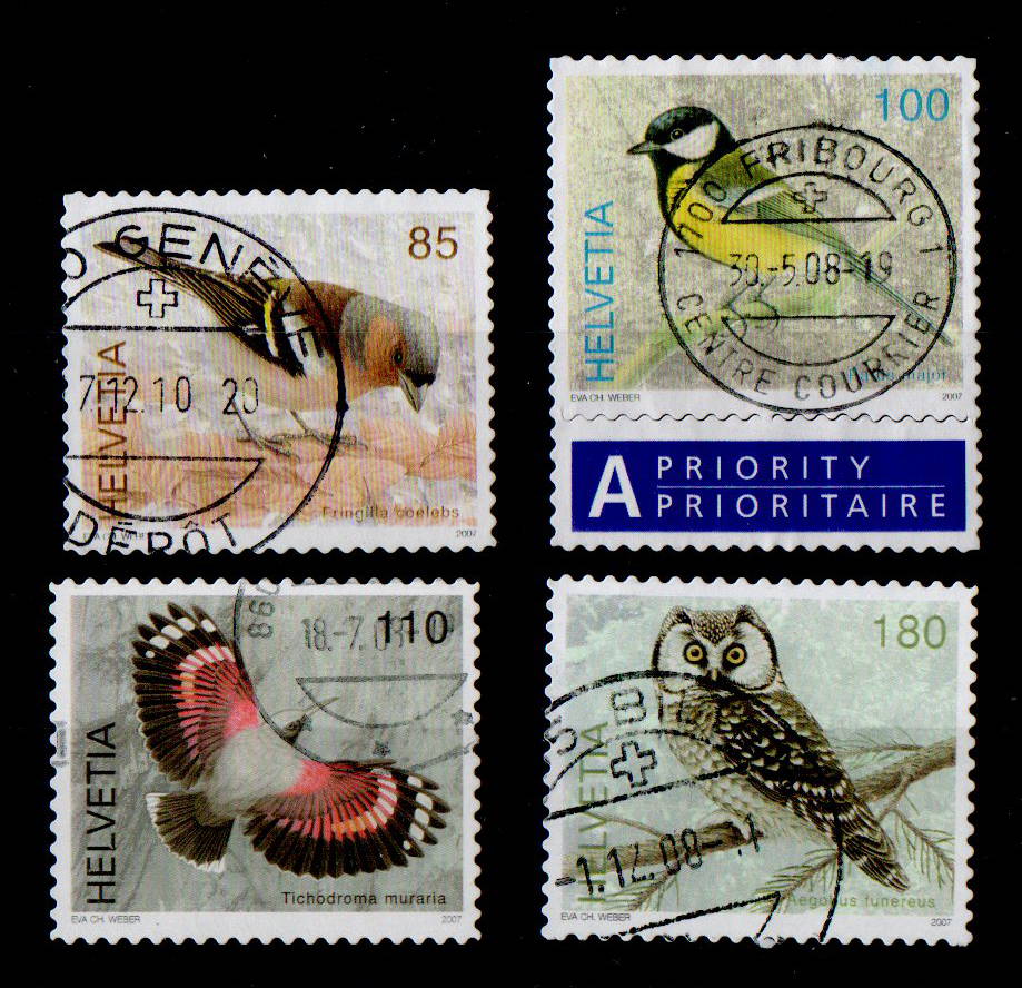 2007 Dauermarken "Einheimische Vögel" gest