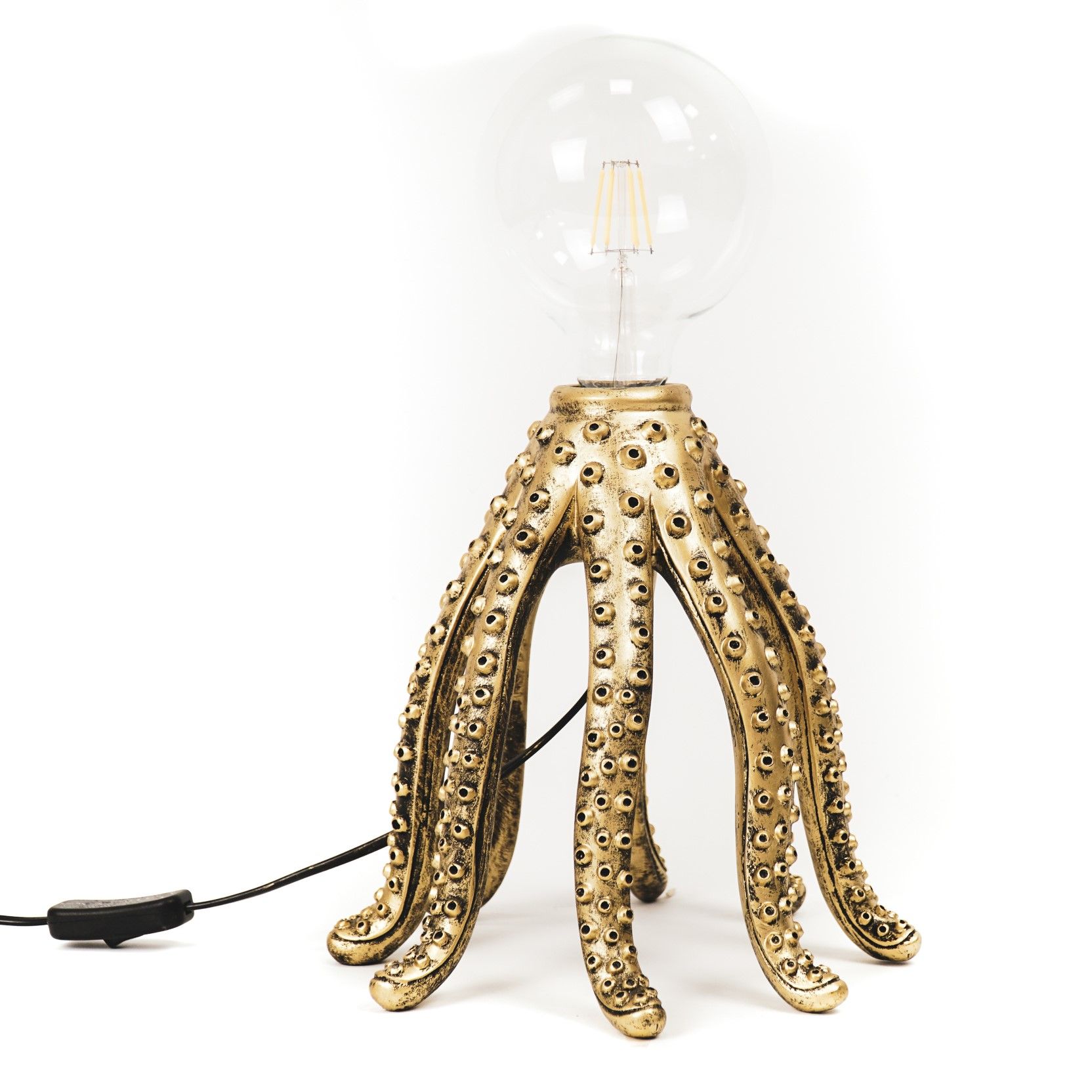 HouseVitamin, goudkleurige Octopus lamp