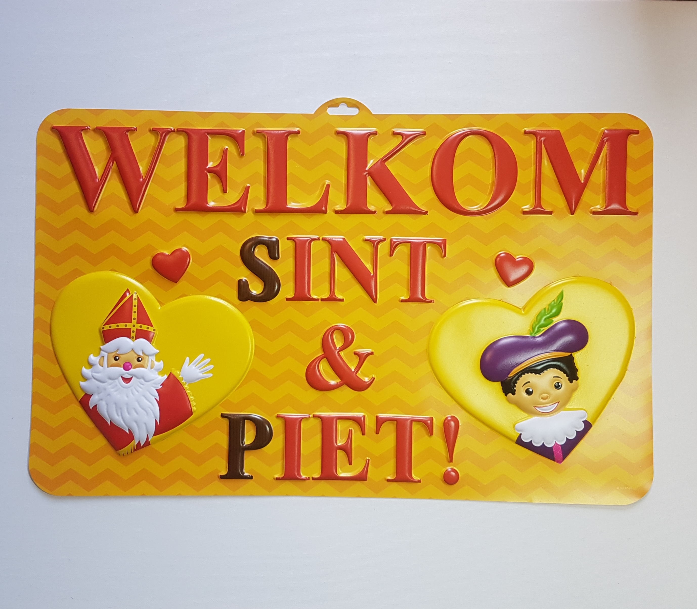 3D Bord  Welkom Sint & Piet.