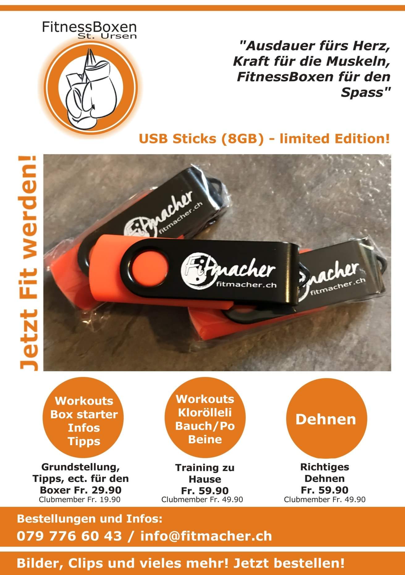USB Sticks mit Home Workouts - Limited Edition
