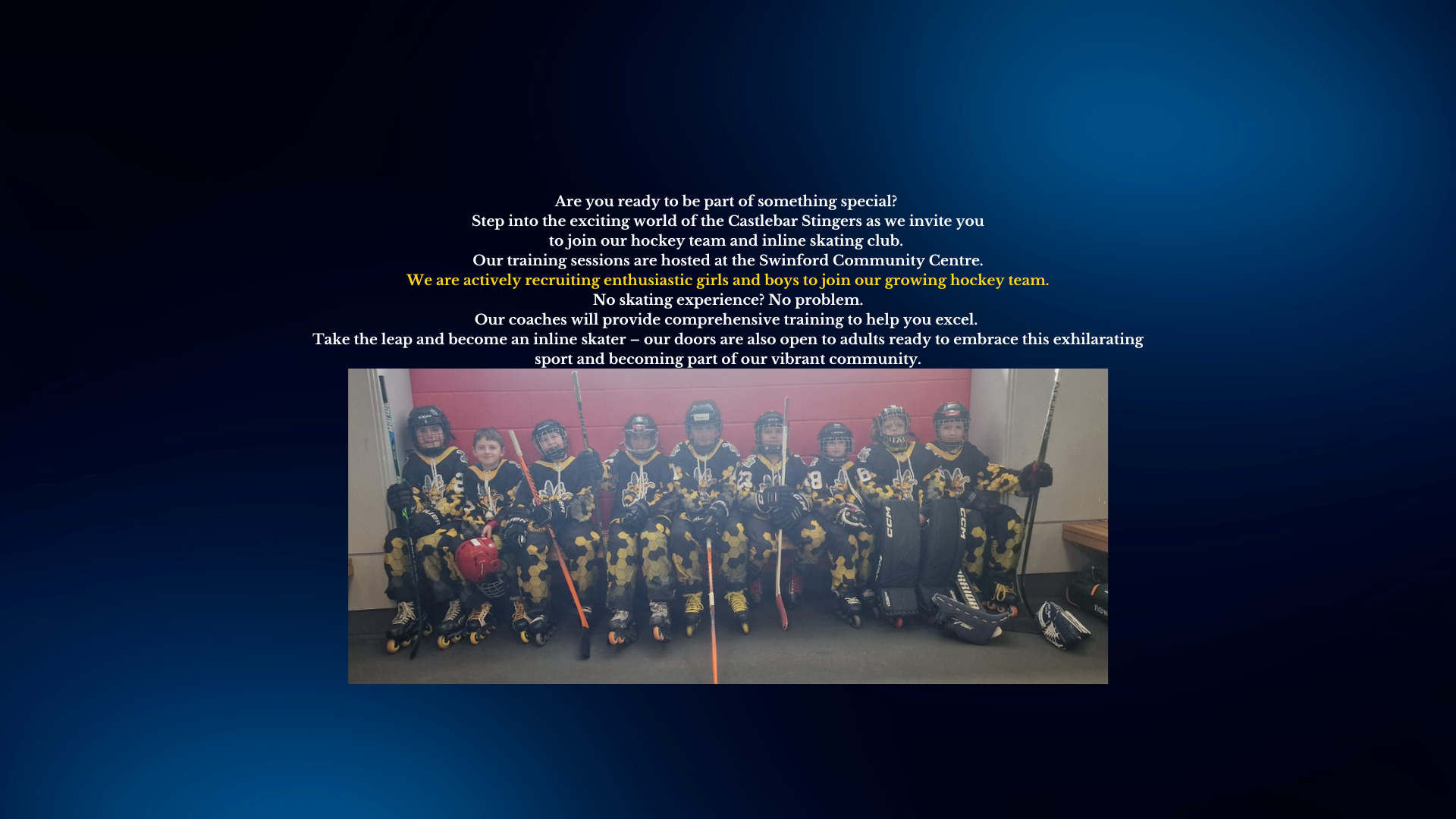 Castlebar Stingers U13 Inline Hockey Players