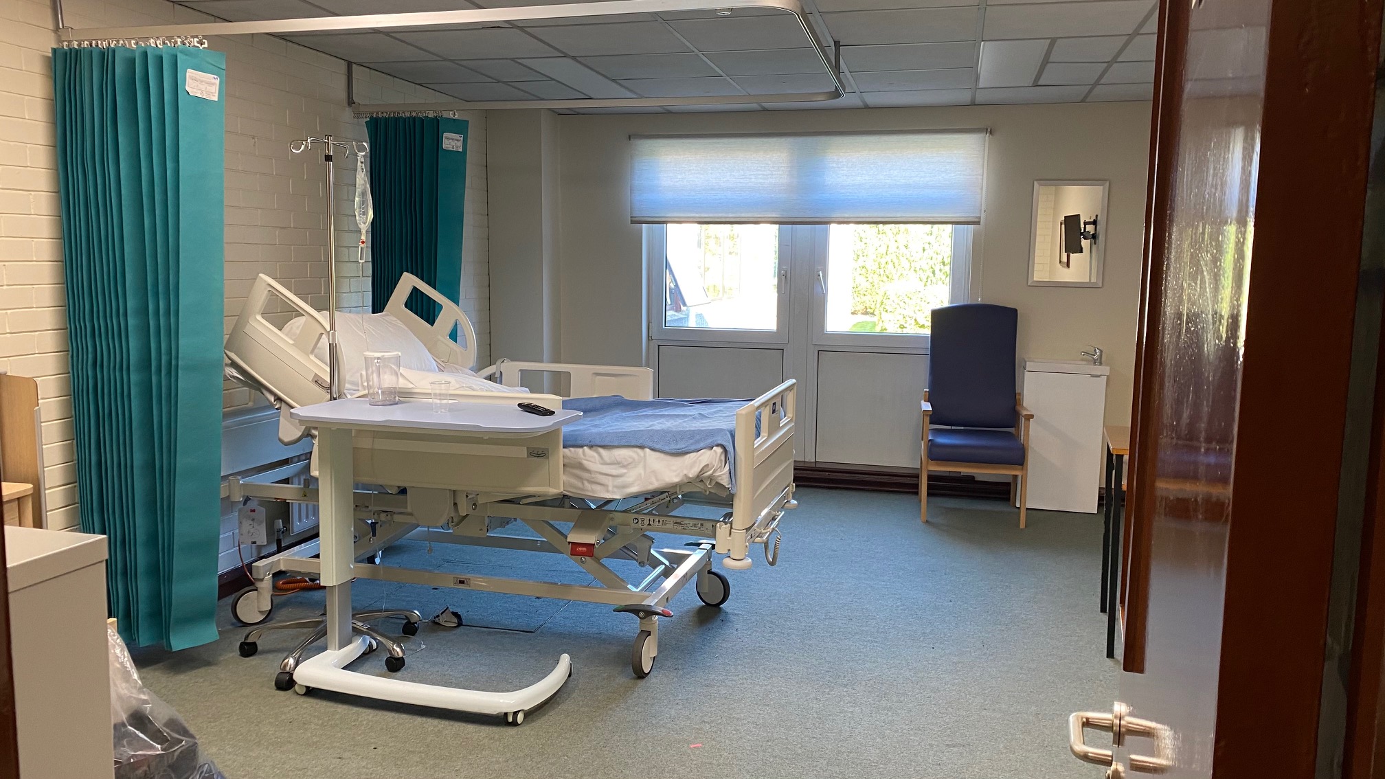 A small classroom became a hospital room over night.
