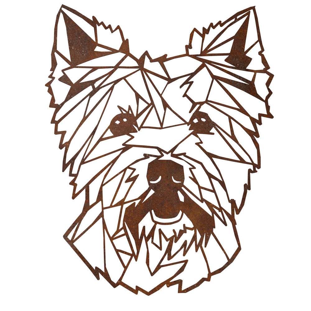 Metalen wanddecoratie - hond kop - Westie