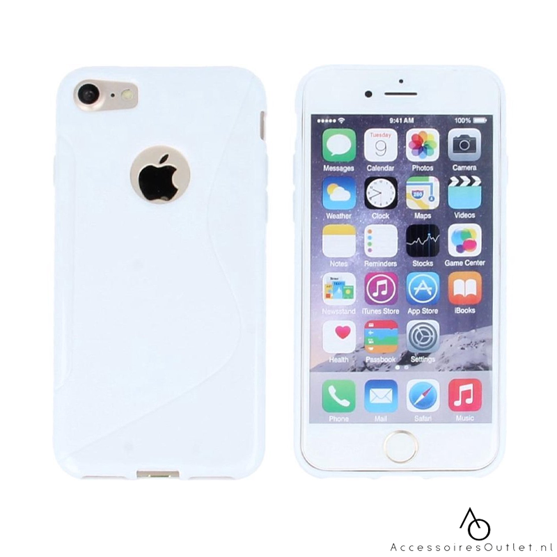 iPhone 7 Plus / 8 Plus - S Line Gel Case TPU hoesje Wit