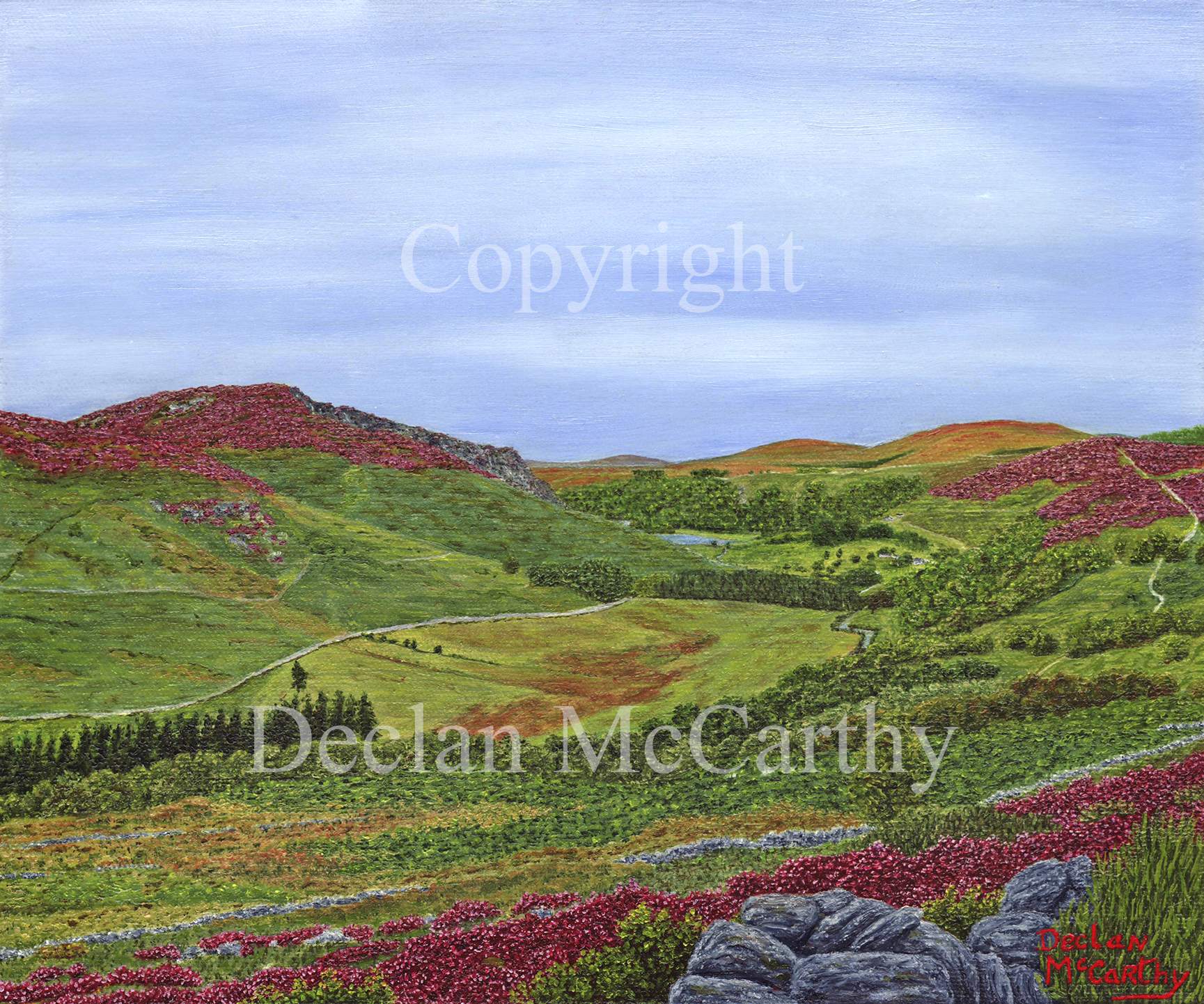Cloghoge Valley & Lough Tay, Luggala Estate, Co. Wicklow. Oil on canvas. 12x10inch, 30.5x25.