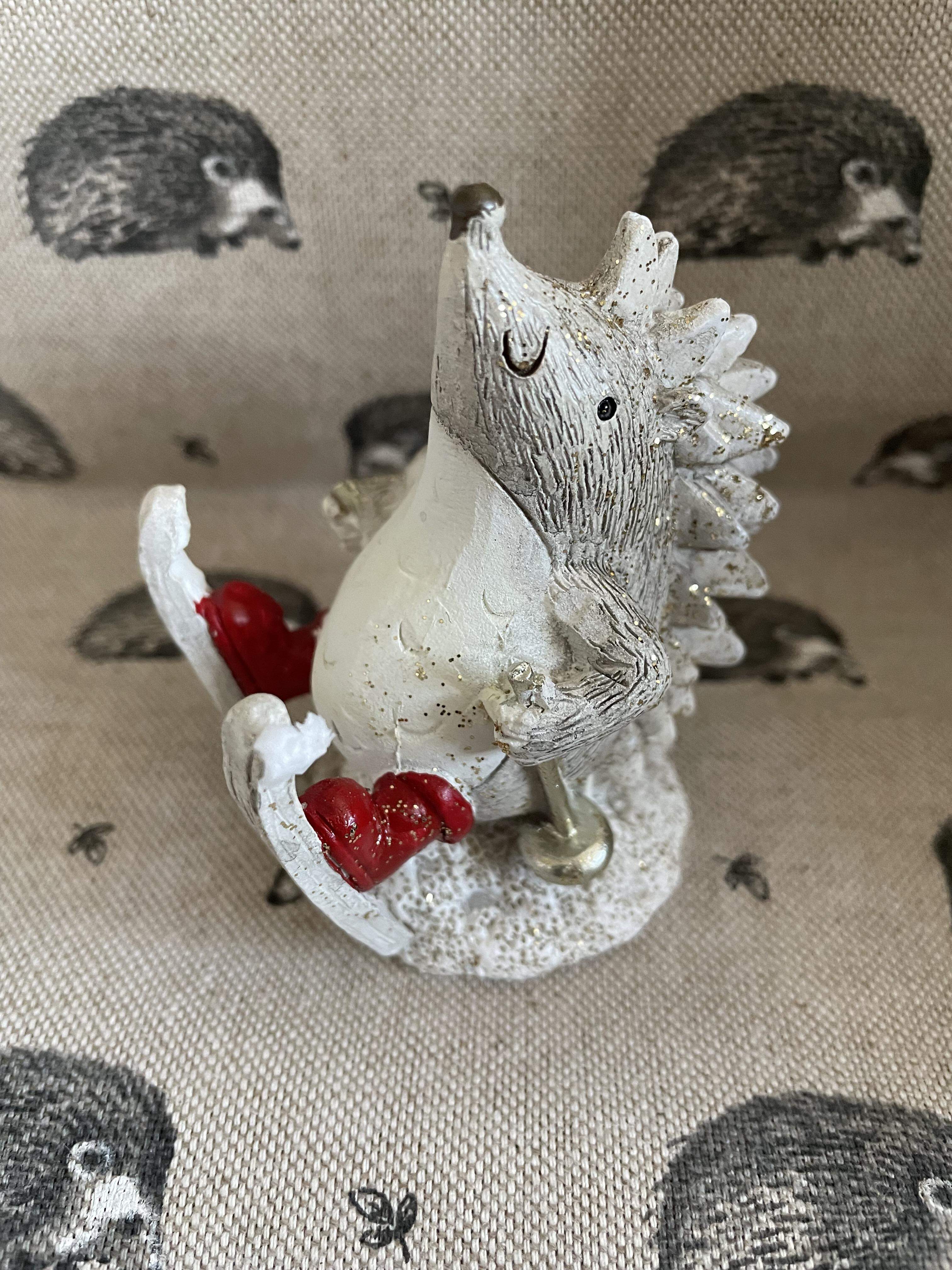 Hedgehog on Ski's - Ornament / Decoration