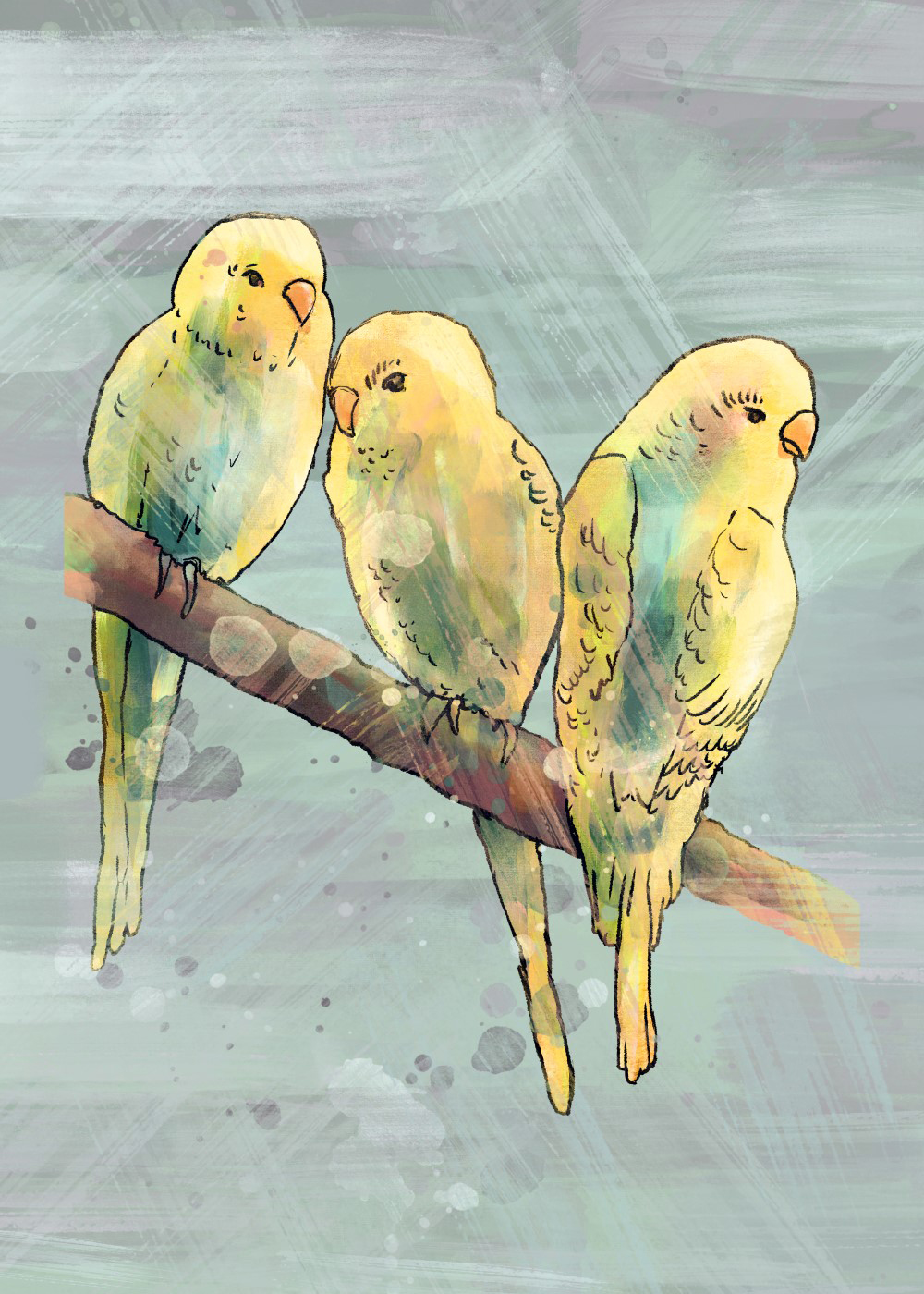 Illustratie exotisch gekleurde vogels