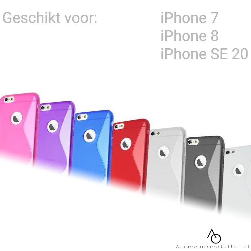 iPhone 7 / 8 / SE20 - S Line Gel Case hoesje Paars doorzichtig