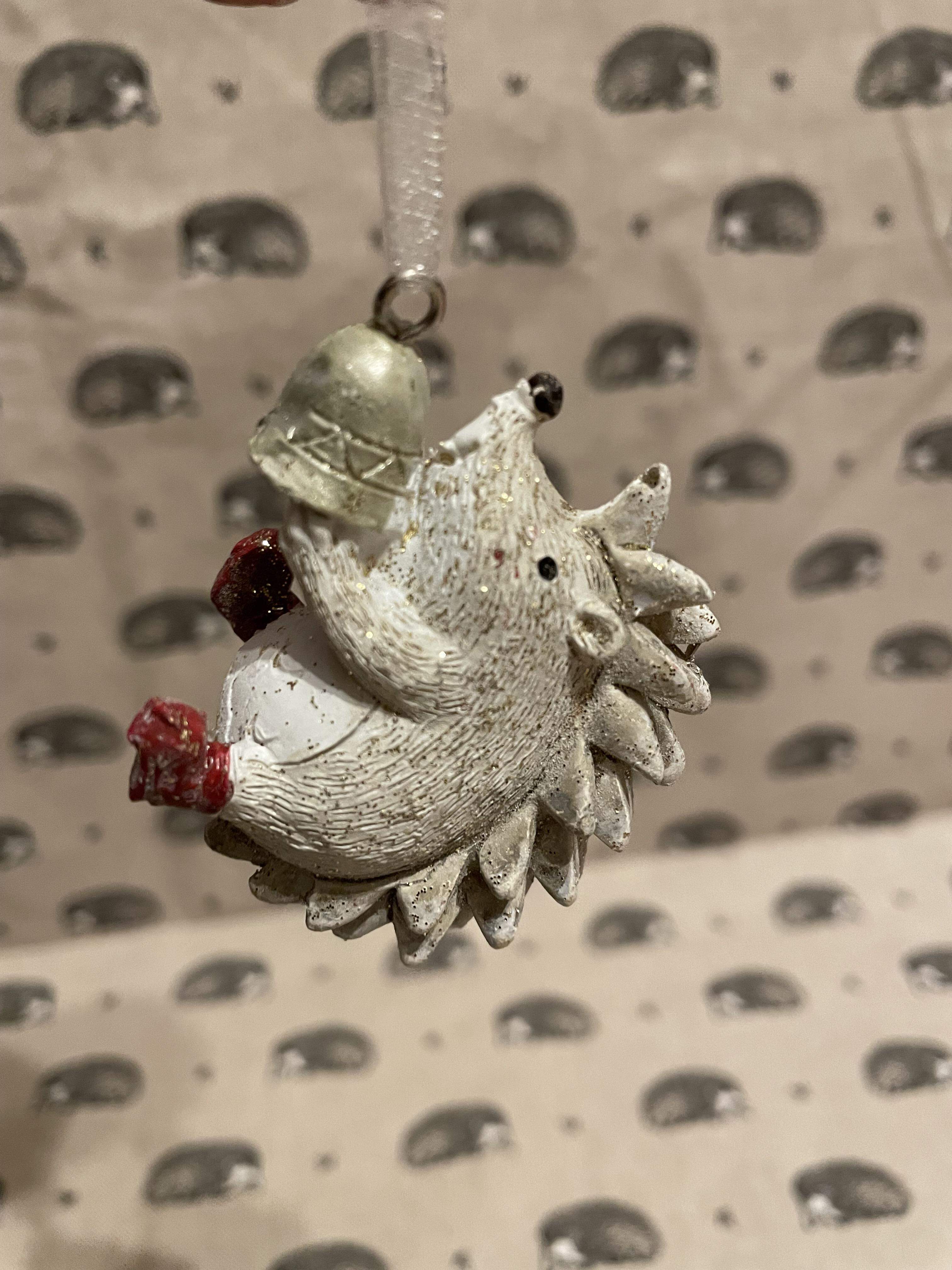 Hanging Hedgehog with Bell - Christmas