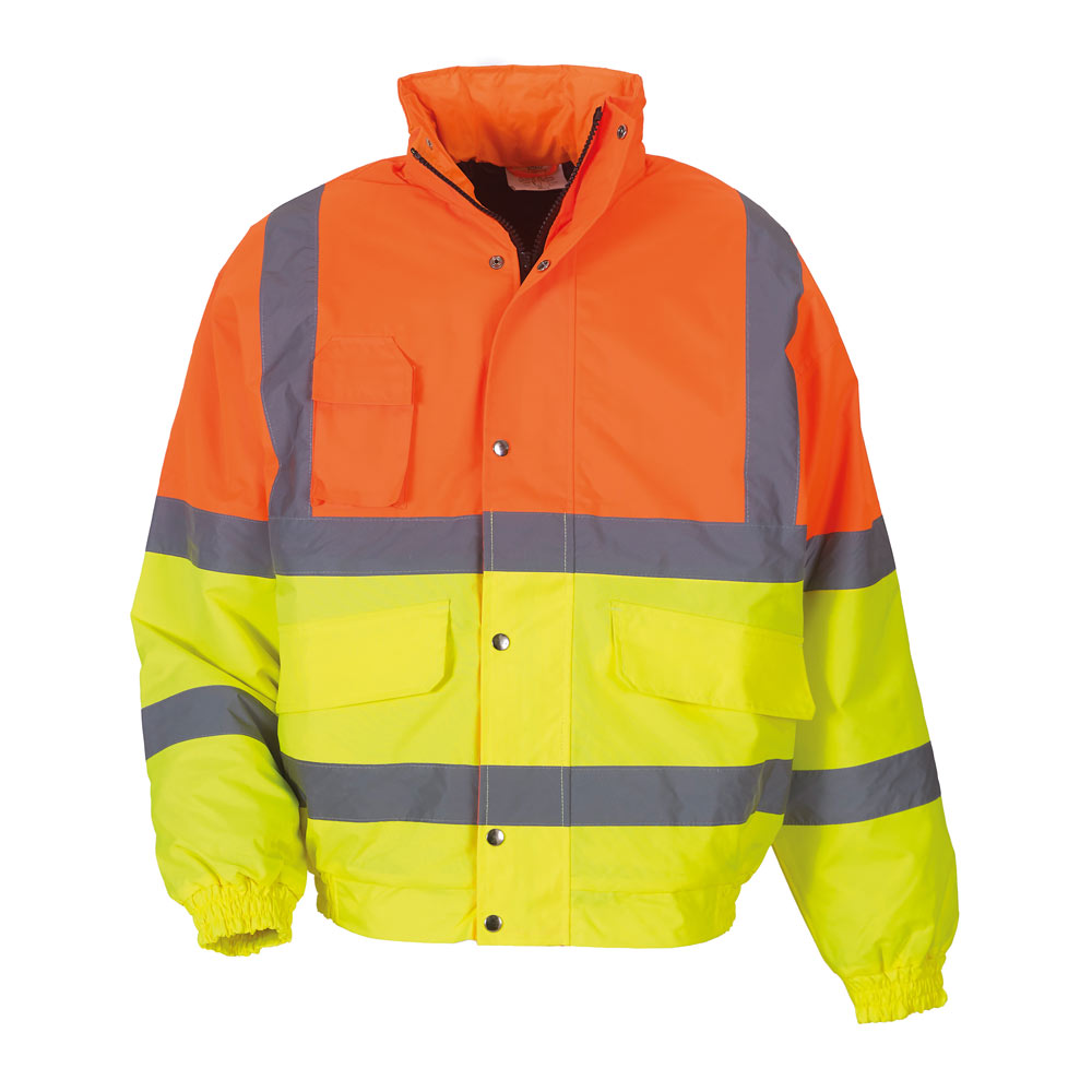 Orange/Yellow HVP211 Workwear Hi-Vis Classic Bomber Jacket