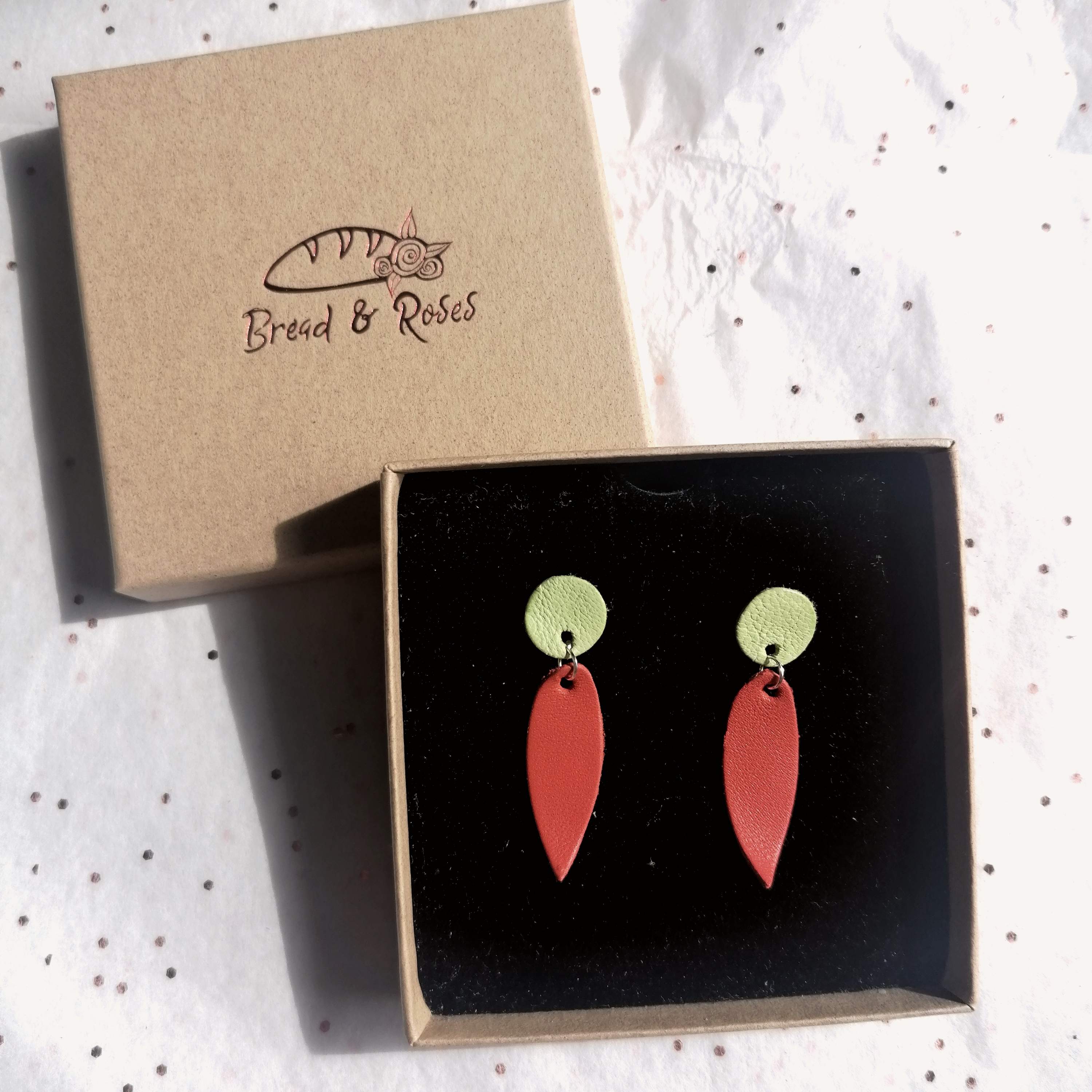 Dotty Recycled Leather Earrings - 20 Colours