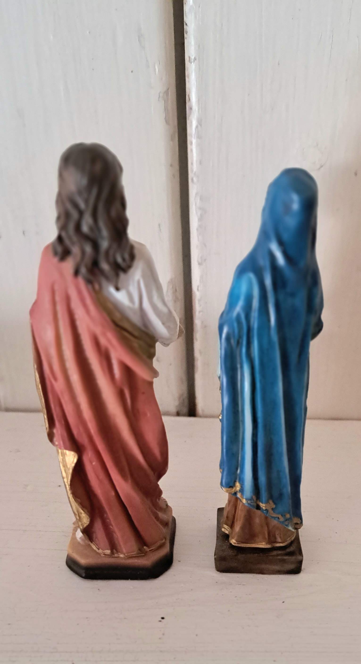 Set van religieuze beeldjes, Jezus en Maria