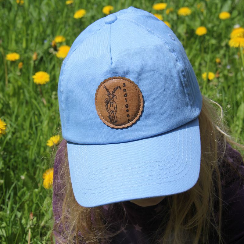 Cap Kinder Steinbock Blume sky blue