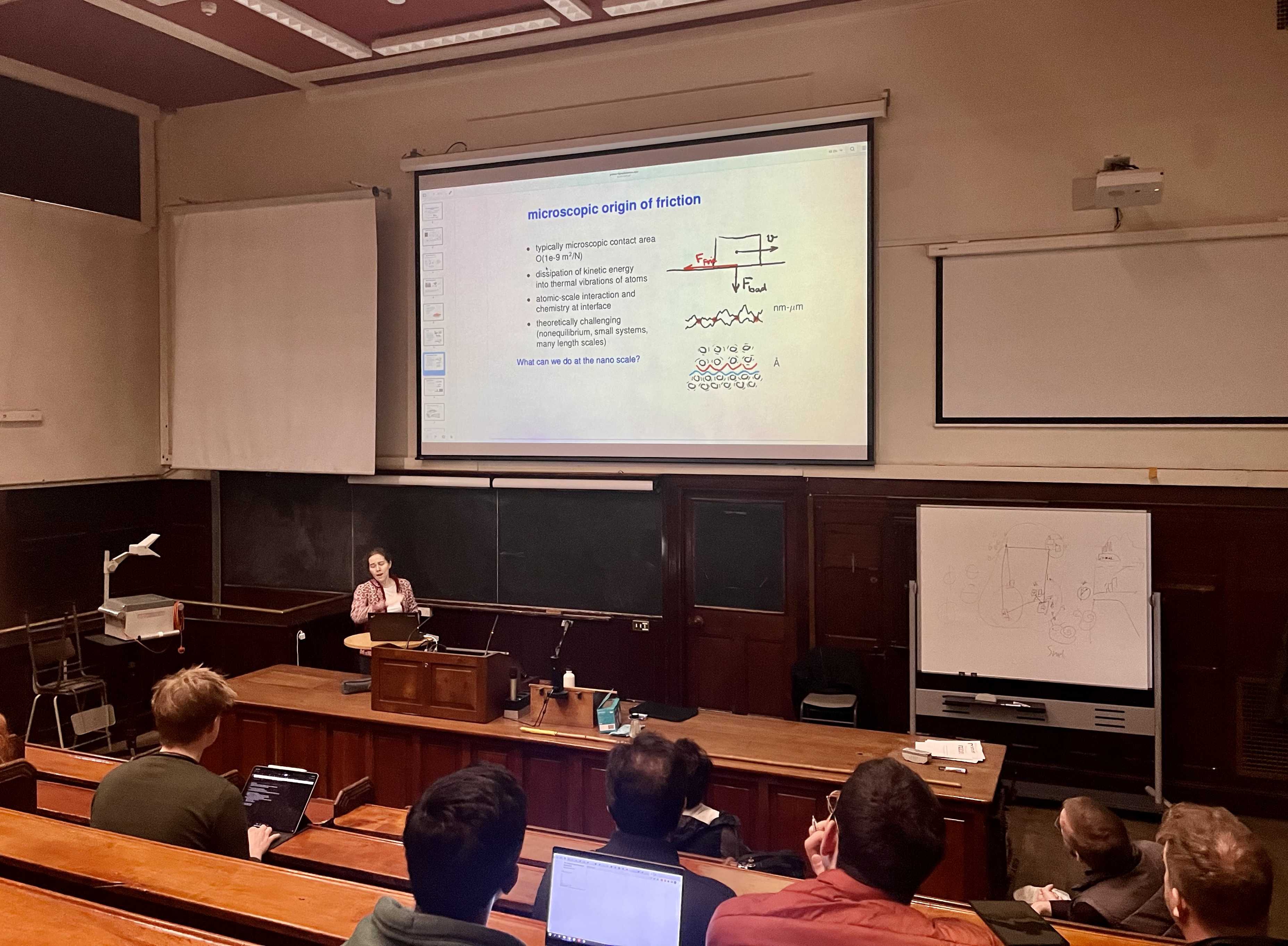 Prof. Astrid  S. de Wijn had a lecture in Trinity Fitzgerald lecture theater on Understanding the friction of layered materials