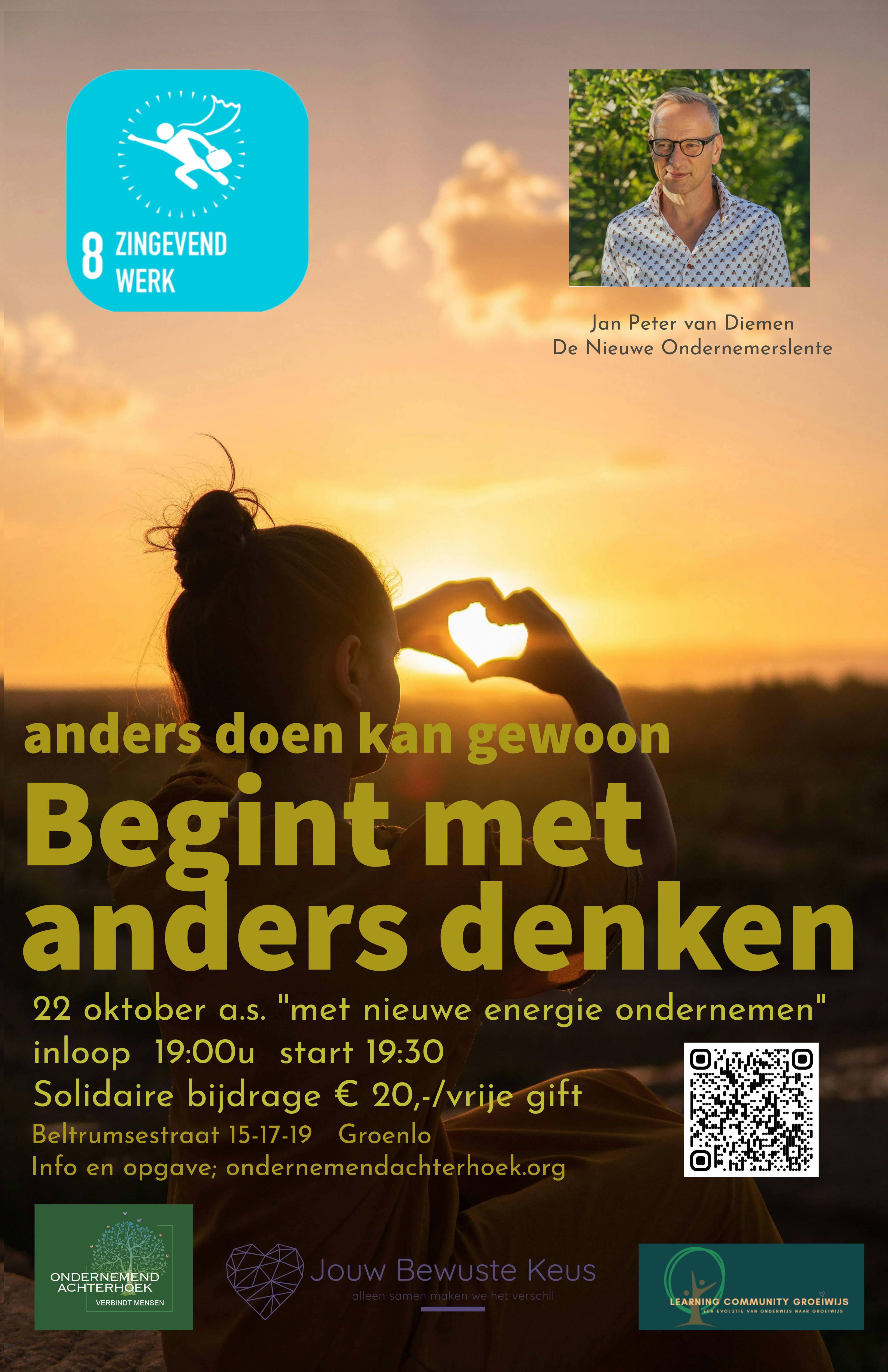 gecanceld: 22 oktober. Ondernemerscafe "Anders doen kan gewoon" met Jan Peter van Diemen.  Groenlo.