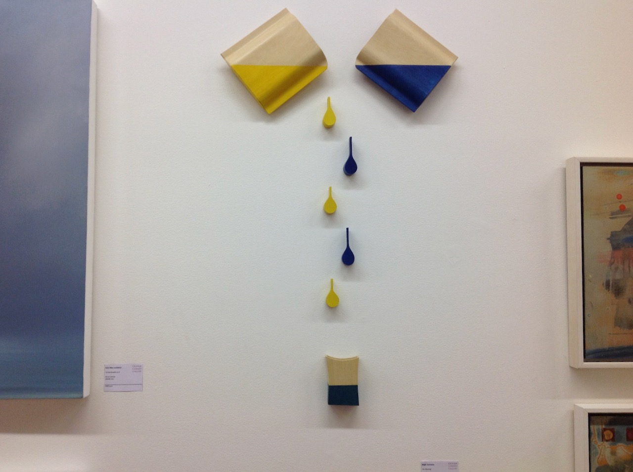 Holly and Blue, Yellow dyed Sycamore.  84 x 54 x 3.2cm
