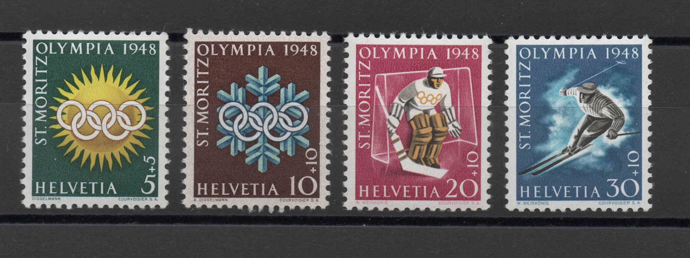 SA Sondermarken für die Olymp. Spiele St. Moritz 1948 pf