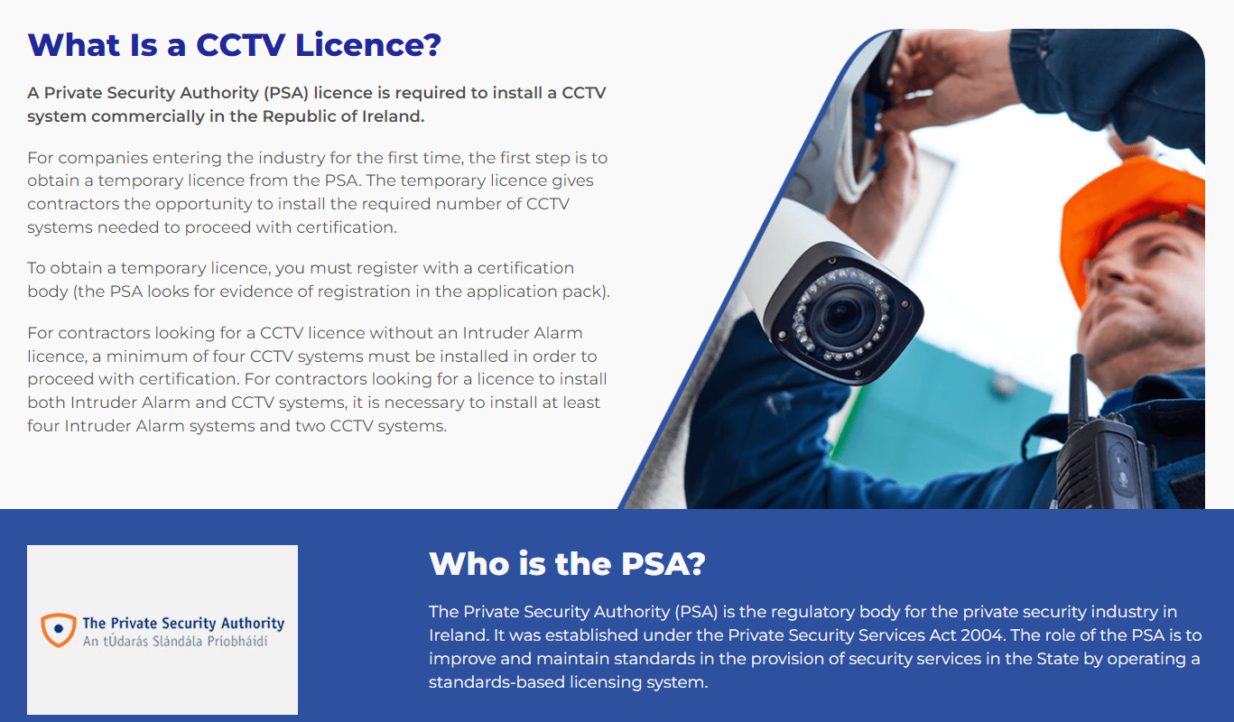 CCTV in Dublin Certified by Amtivo for the PSA in Ireland