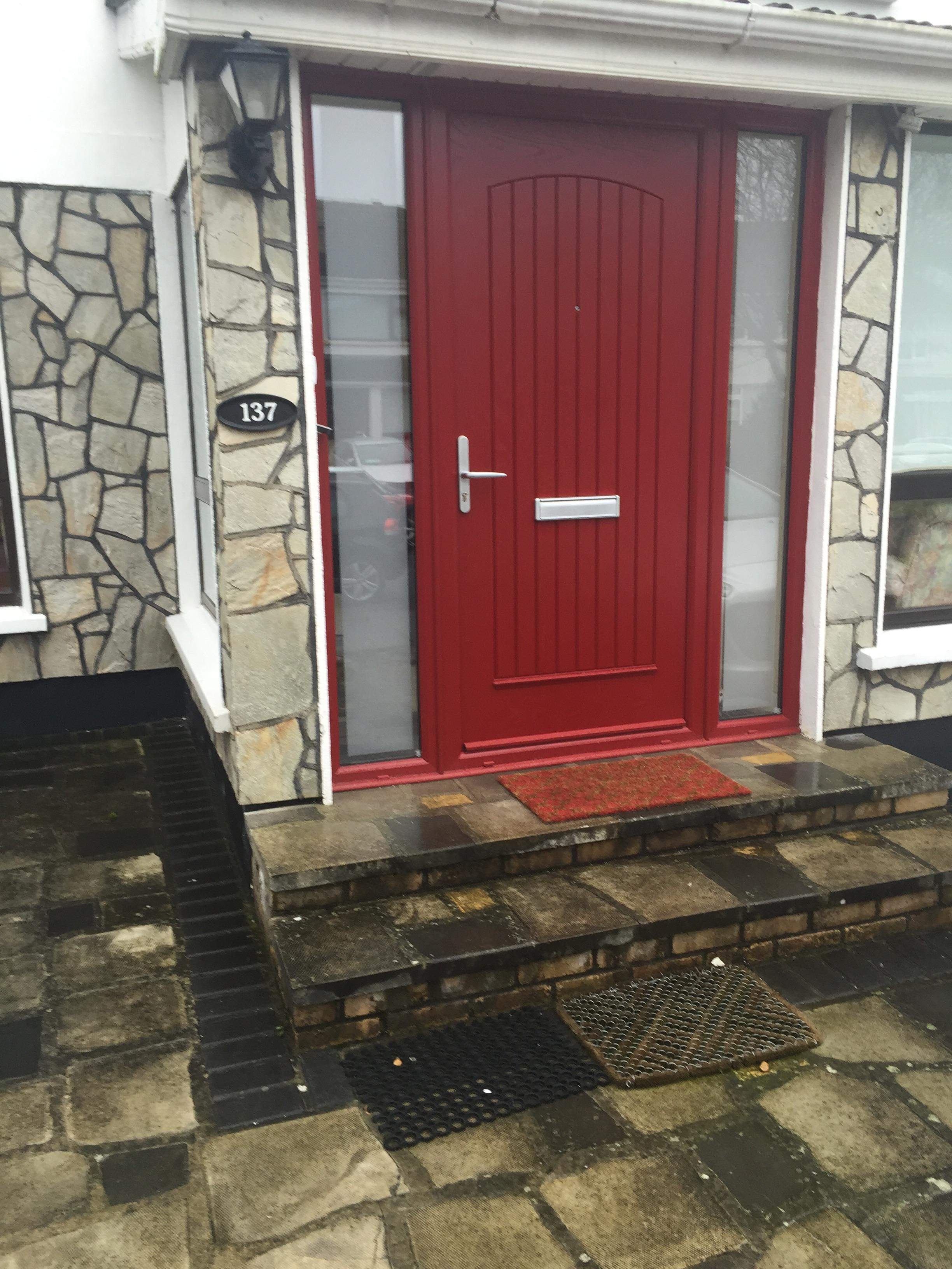 DARK RED PALLADIO COMPOSITE DOOR FITTED BY ASGARD WINDOWS IN DUBLIN 15