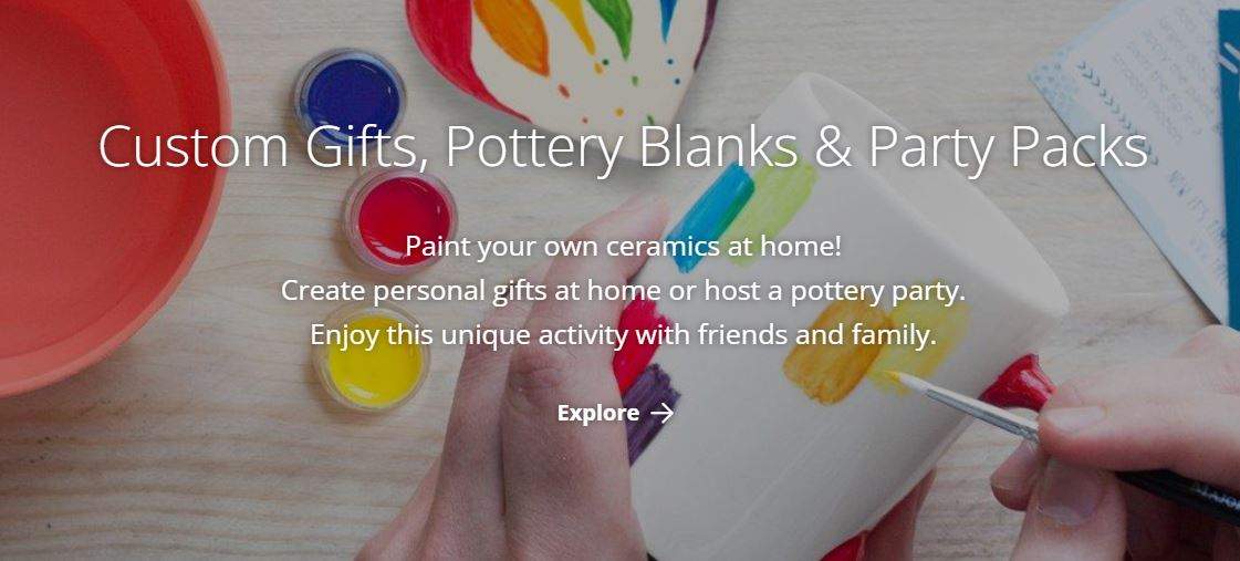 Custom Gifts, Pottery Blanks & Party Packs