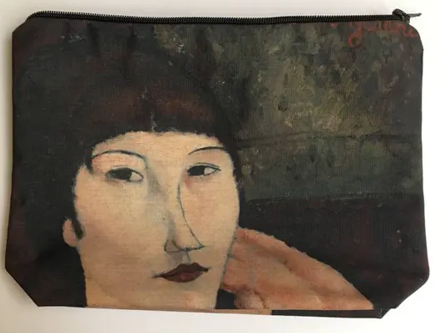 PA DESIGN, ZOOM SUR LES VISAGES, Adrienne de Modigliani, gevoerde canvas toilettas