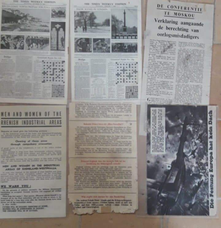 6 zeldzame Vliegtuigpamfletten 1944 - 1945 / zeer moeilijk te vinden.