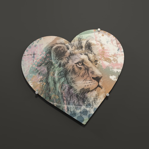 Leuk valentijnsdag cadeau - een leeuw op een hart