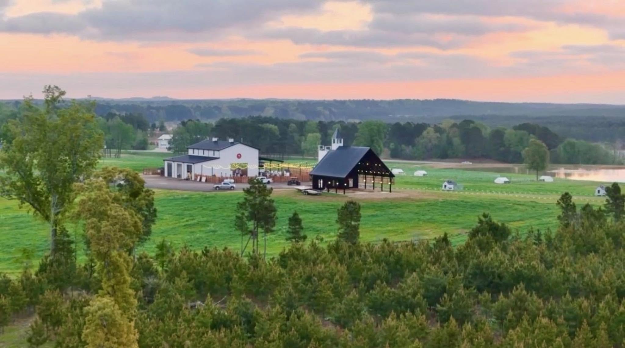 Barn exterior and grounds at Rise and Shine Hills
