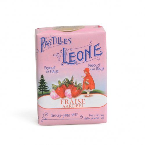 Snoeppastilles - Leone pastiglie - aardbei / in verschillende smaken zie tekst
