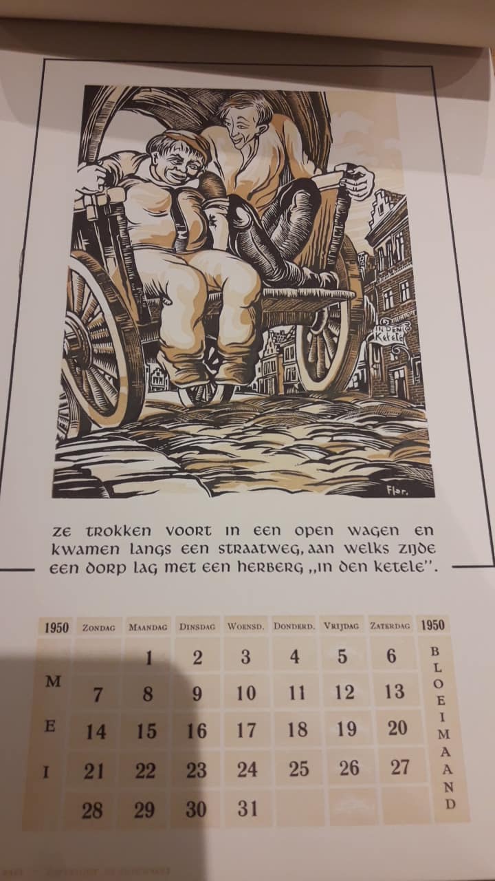 Nationale Kalender 1950 - Het leven van Tijl Uilenspiegel / Gevangenis Beverloo