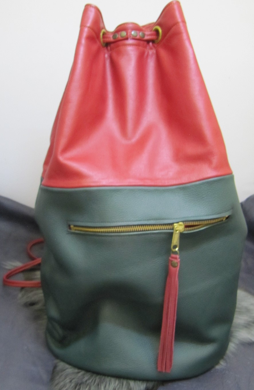 Taller leather duffle bag