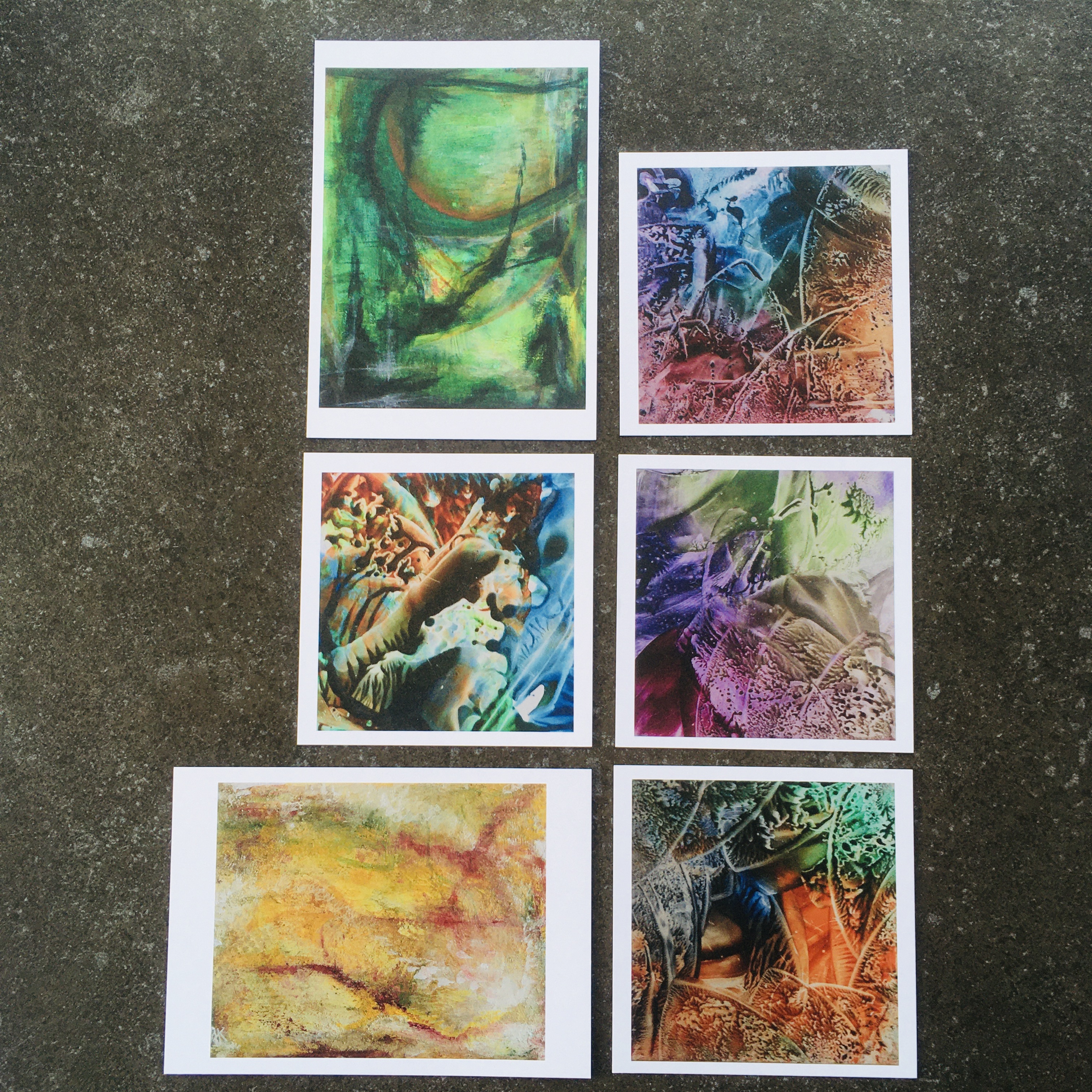 Abstract - set van 6 kunstkaarten