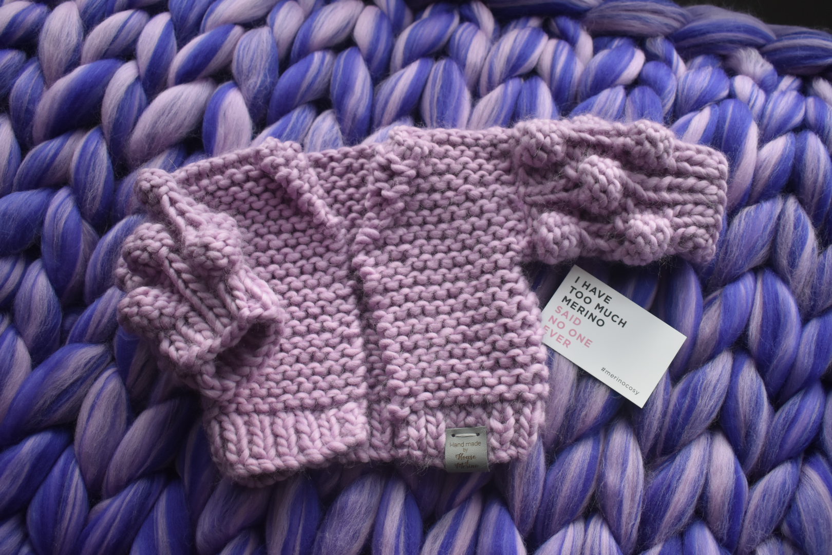 Merino chunky knit cardigan - Amore mini