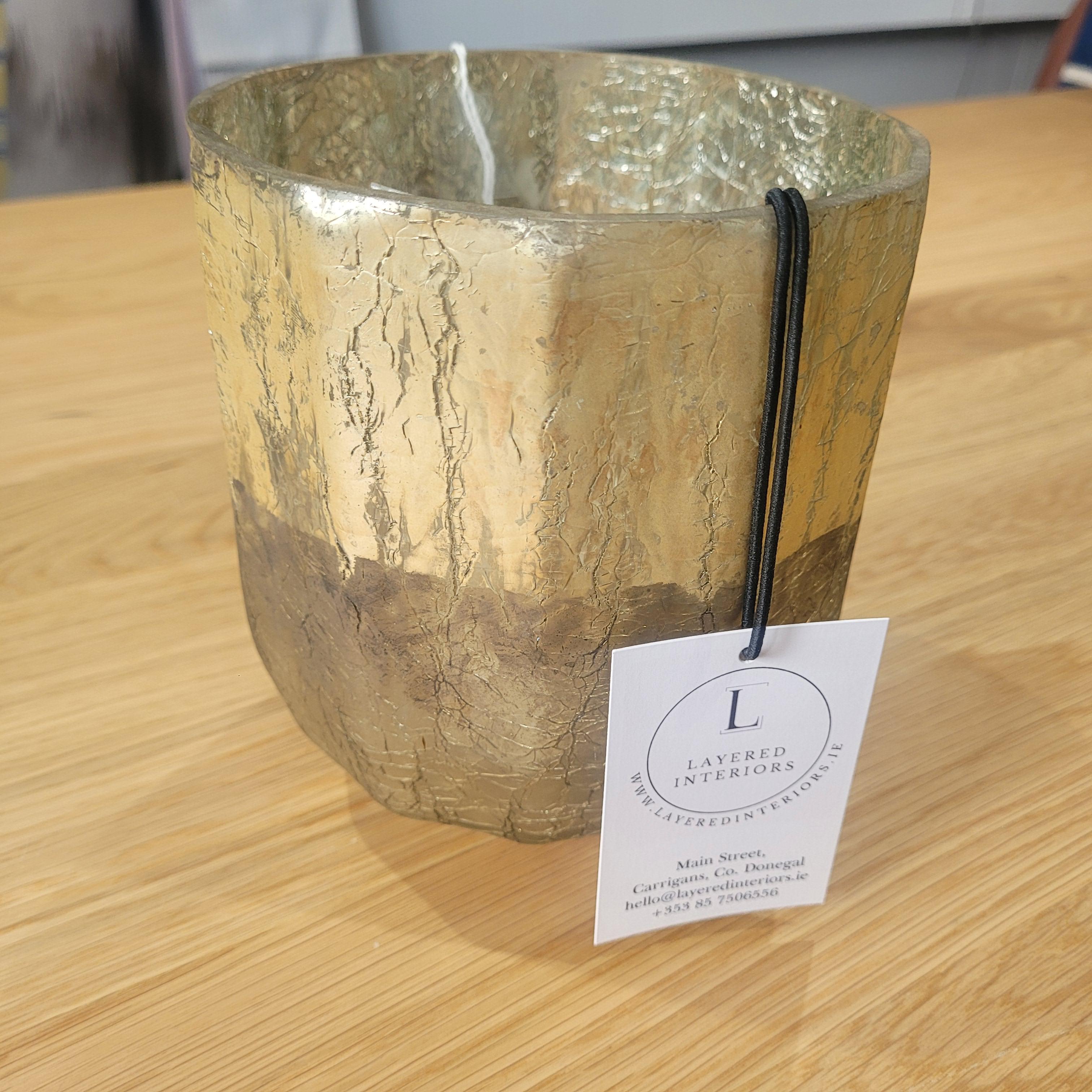 Gold & Grey Candle Holder