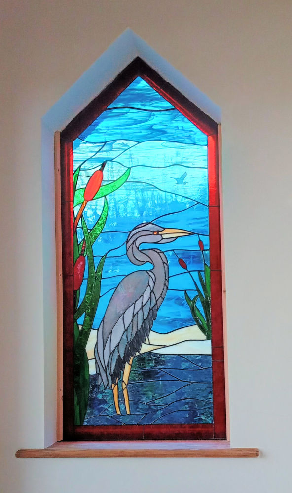 Custom stained-glass panel 4ft x 1'6",  for a client in West Cork