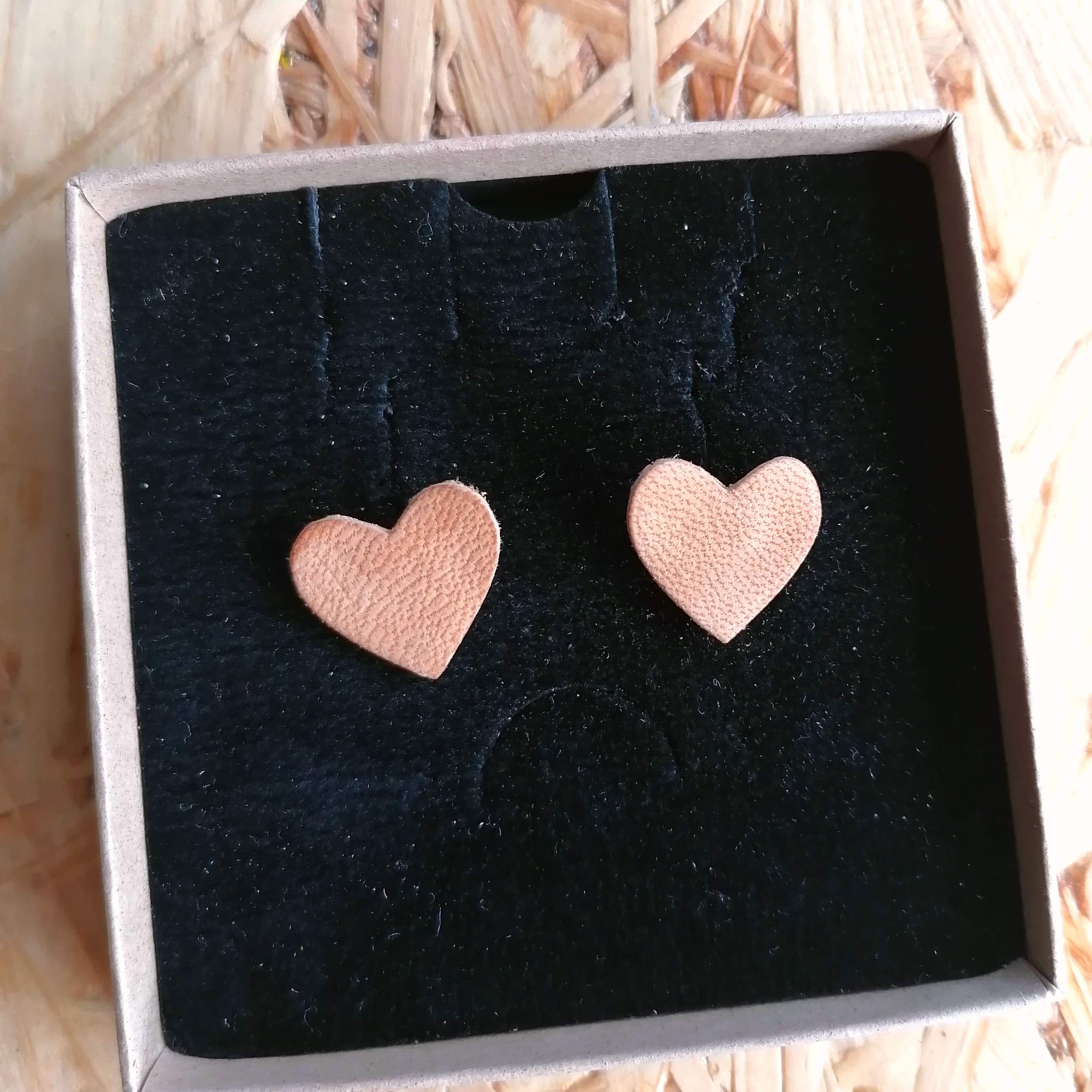Large Loveheart Recycled Leather Studs