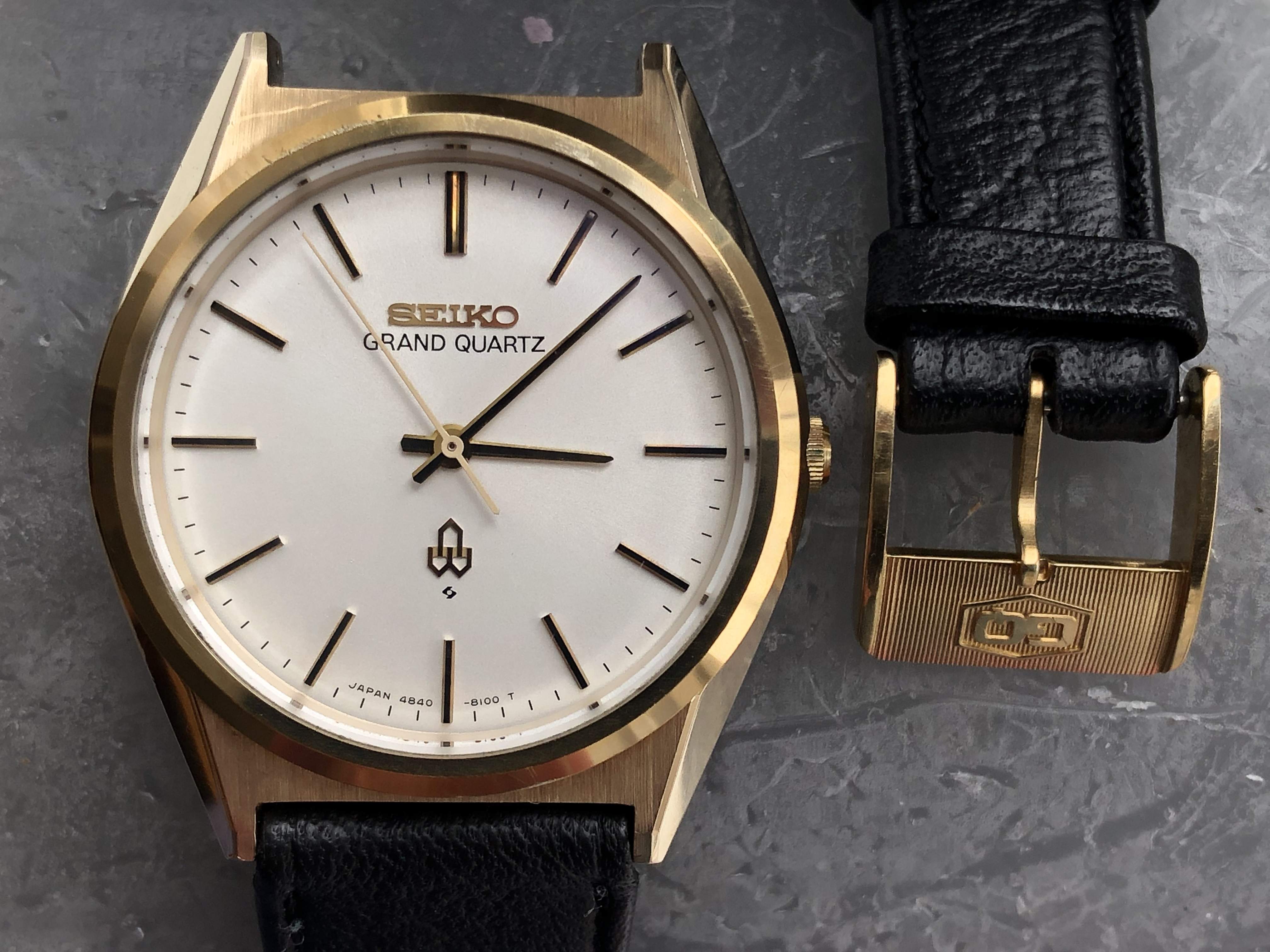 アナログSEIKO GRAND QUARTZ CAP GOLD 4840-8110 - 腕時計(アナログ)