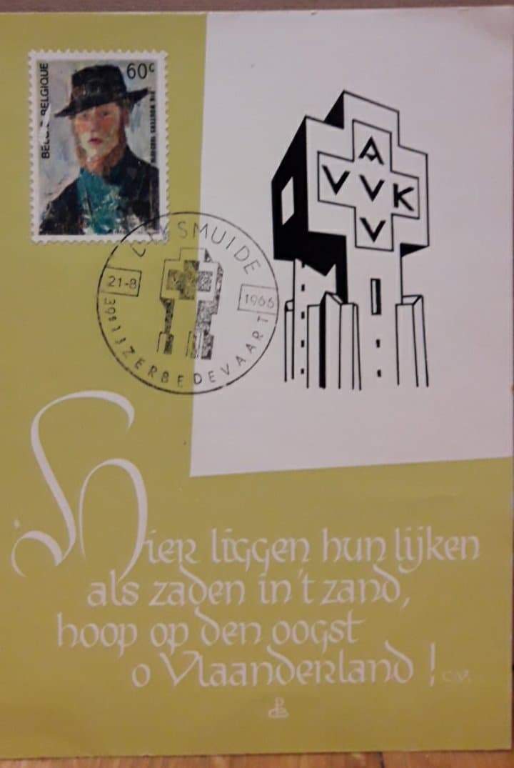 Postkaart Ijzerbedevaart Diksmuide - afstempeling 1966 / LN 163