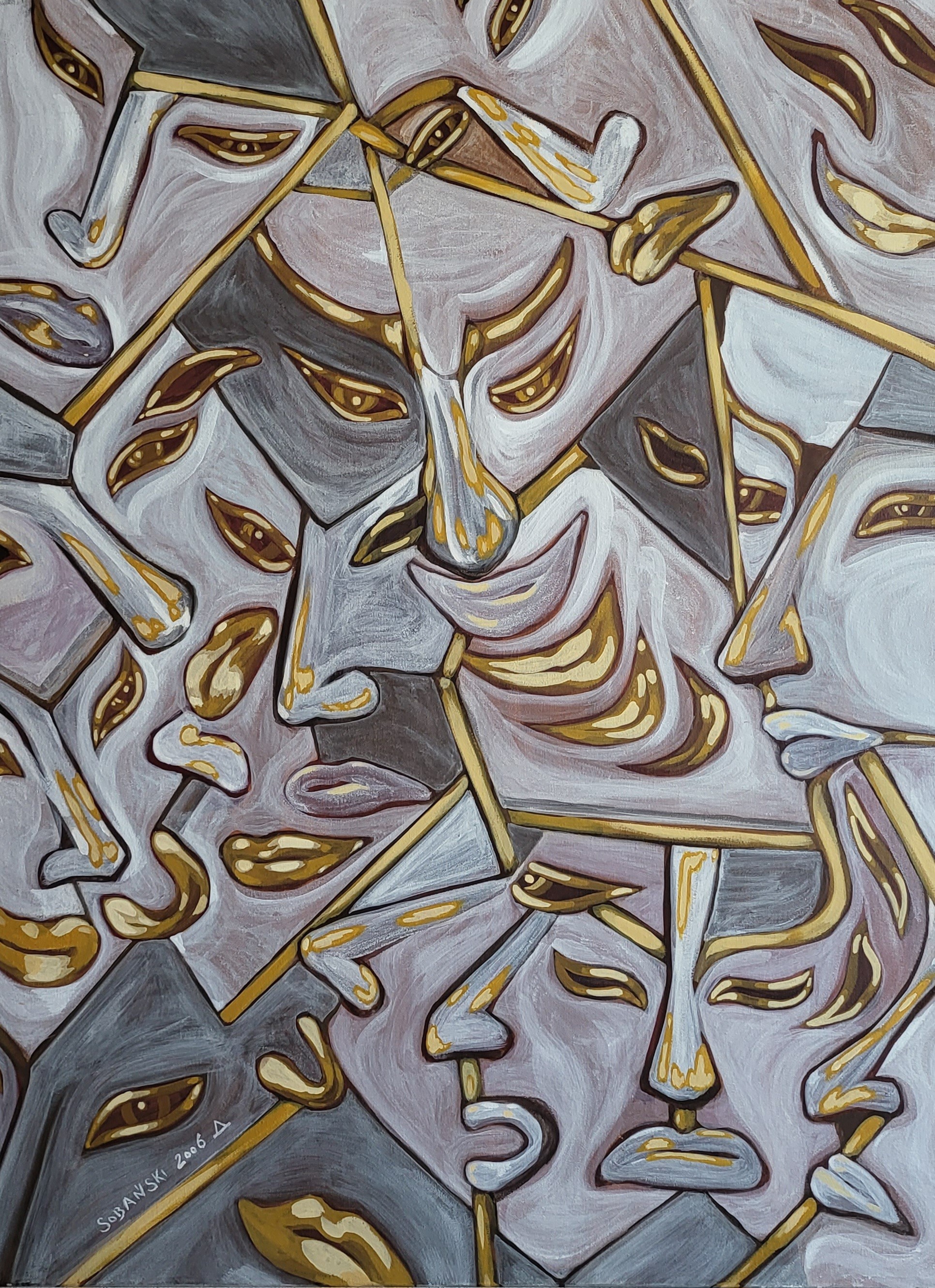 MASKS (24" X 44" - CANVAS PRINT)