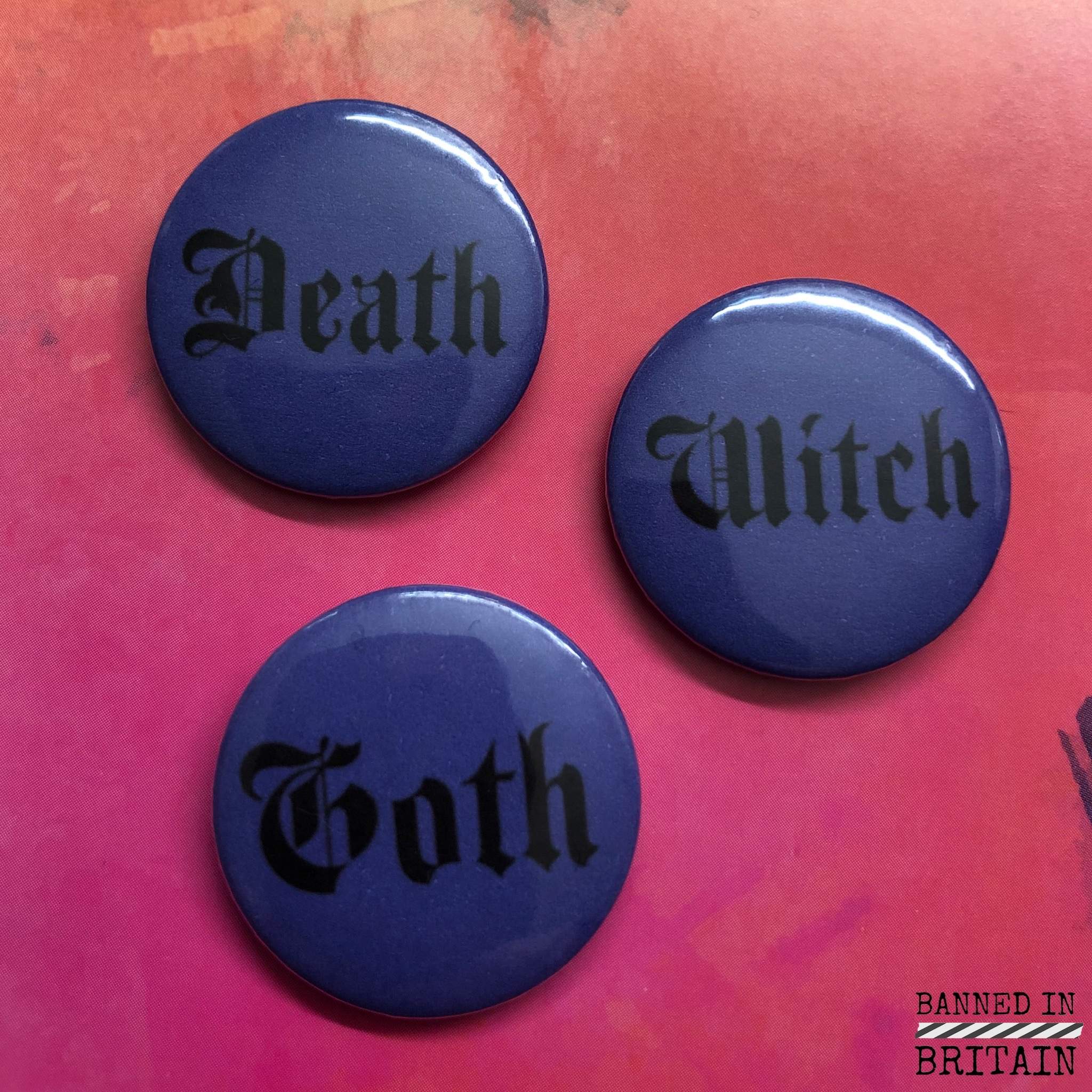 Goth Pin Button Badges