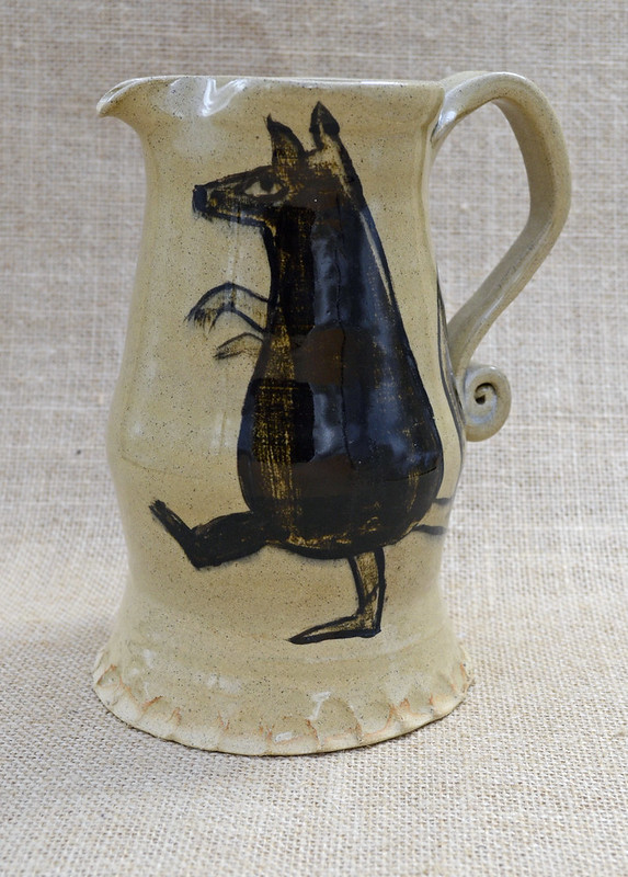 Inspired by rare French medieval fox jug, on stoneware