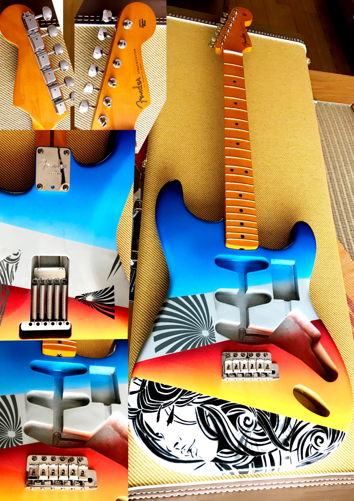 Airbrush op Fender gitaar body