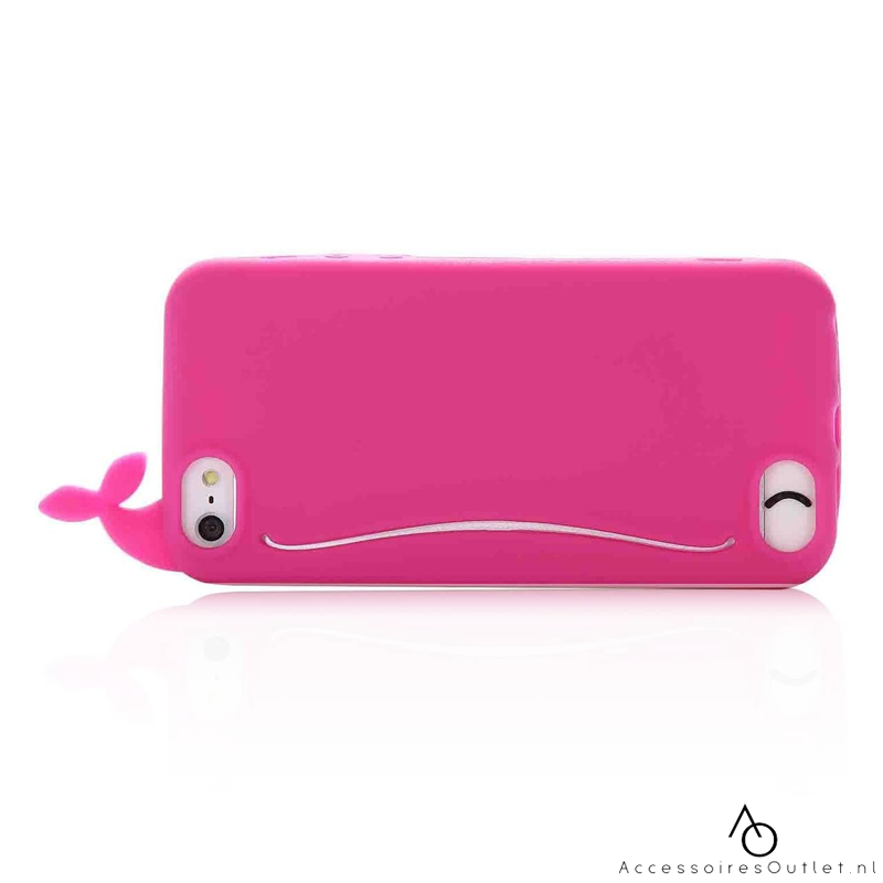 iPhone 7 Plus / 8 Plus - 3D Whale hoesje - Donker roze